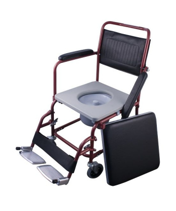 Αναπηρικό Αμαξίδιο Απλού Τύπου 43 cm - Κόκκινο με Δοχείο - 0810120 mobiak